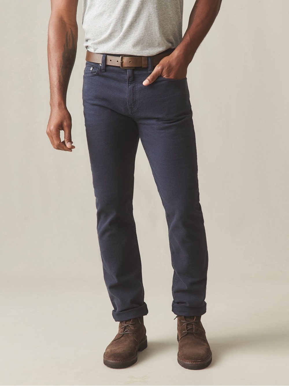 NWOT American Giant Men's Roughneck Pant Straight Dress Navy